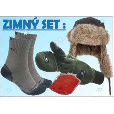 SPORTS Winter set 3: ušianka +rukavice+ponožky+hrejitko
